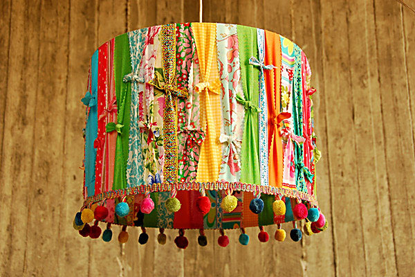 Fabric Lampshade By Green Queen Eco Design, Colorful Lamp Shade